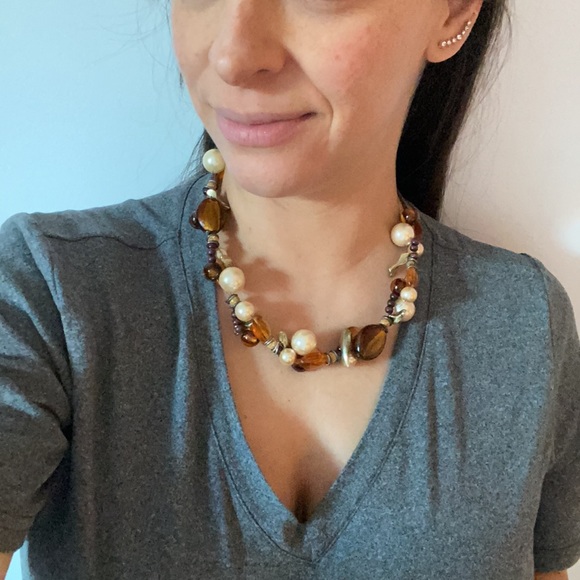 Faux perle and amber inspired set - Picture 5 of 7